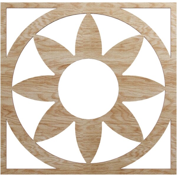 Ekena Millwork Blume Wood Fretwork Pierced Ceiling Medallion, Red Oak, 18"OD x 6 1/4"ID x 1/4"T CMWP18X18X0250BLRO - main